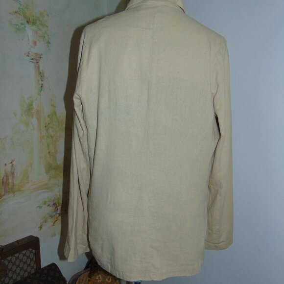 Sanctuary Blazer Linen Oversized Women's Blazer Creme Tan Pockets Lagen Look XL - Picture 5 of 9